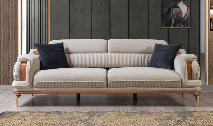 Medusa Home - Star Luxury Krem Üçlü Koltuk