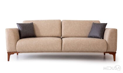 Medusa Home - Storm Bej Üçlü Koltuk