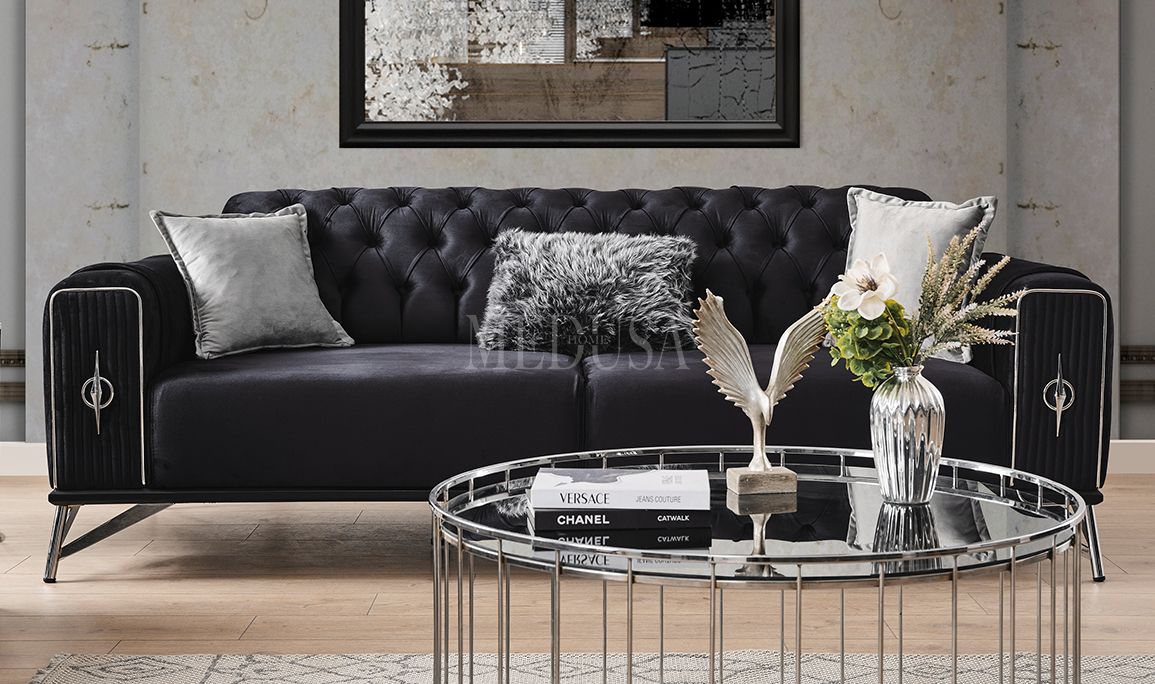 Medusa Home Mobilya - Stronger Üçlü Koltuk Siyah