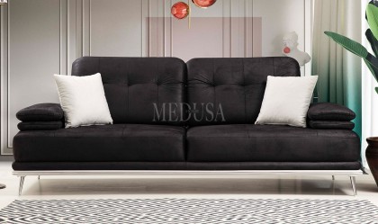Medusa Home - Suit Siyah Üçlü Koltuk