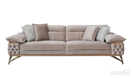 Medusa Home - Suno Kahve Üçlü Koltuk