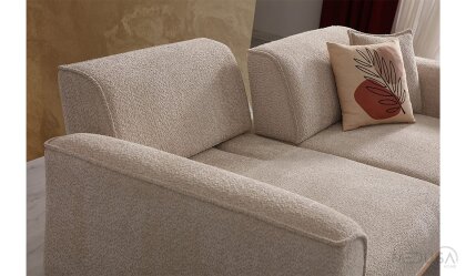 Medusa Home Mobilya - Taç Krem Üçlü Koltuk