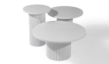 Medusa Home - Texas Zigon Sehpa Set Beyaz