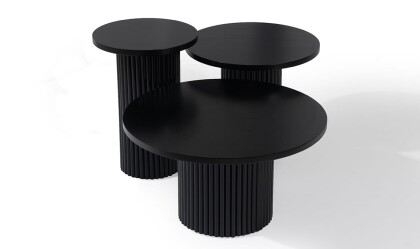 Medusa Home - Texas Zigon Sehpa Set Siyah