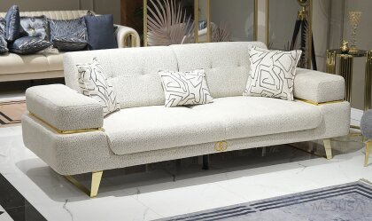 Medusa Home - Trend Luxury Beyaz Üçlü Koltuk