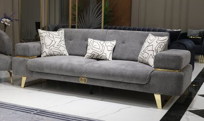 Medusa Home - Trend Luxury Füme Üçlü Koltuk
