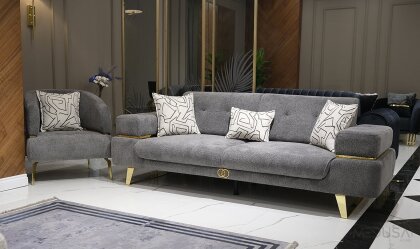 Medusa Home Mobilya - Trend Luxury Füme Üçlü Koltuk