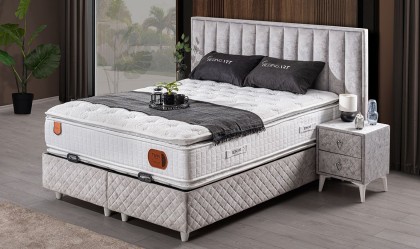 Medusa Home - Twin Double Set Baza Başlık Yatak