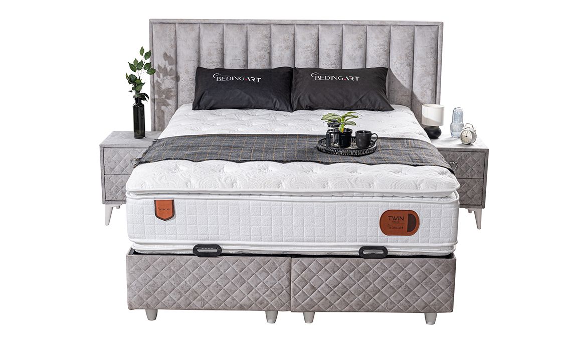 Twin Double Set Baza Başlık Yatak | Medusa Home Mobilya - En uygun fiyatlar