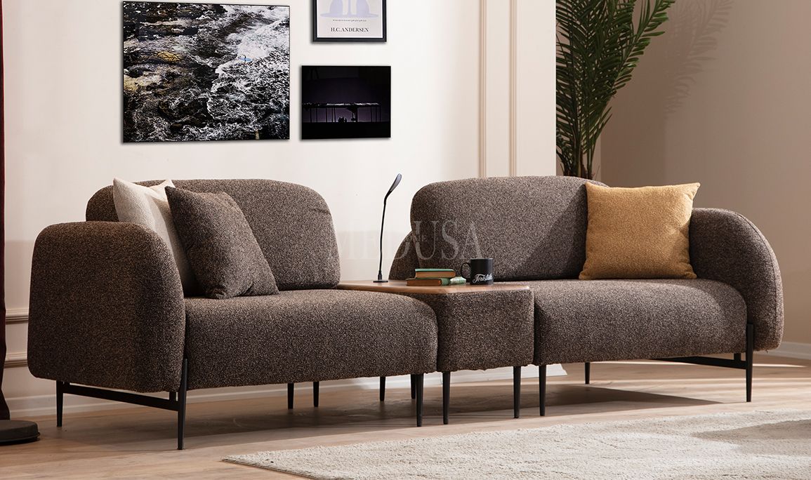 Medusa Home Mobilya - Valencia Üçlü Koltuk - Sehpalı
