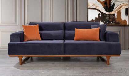 Medusa Home - Vavelya Antrasit Üçlü Koltuk