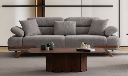 Medusa Home - Venturi Gri Üçlü Koltuk