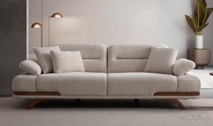 Medusa Home - Venturi Krem Üçlü Koltuk