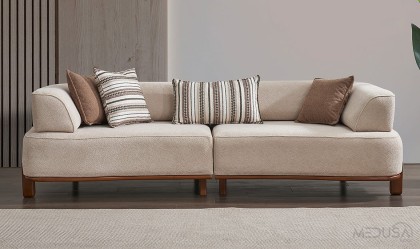 Medusa Home - Vizyon Walnut Üçlü Koltuk