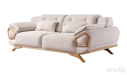 Medusa Home - Volvo Krem Üçlü Koltuk