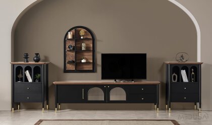 Medusa Home - Yıldız Siyah Tv Ünitesi Set
