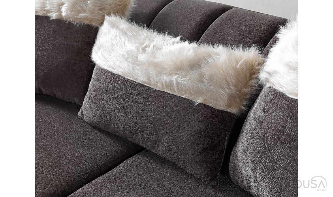 Medusa Home Mobilya - Zara Luxury Antrasit Üçlü Koltuk