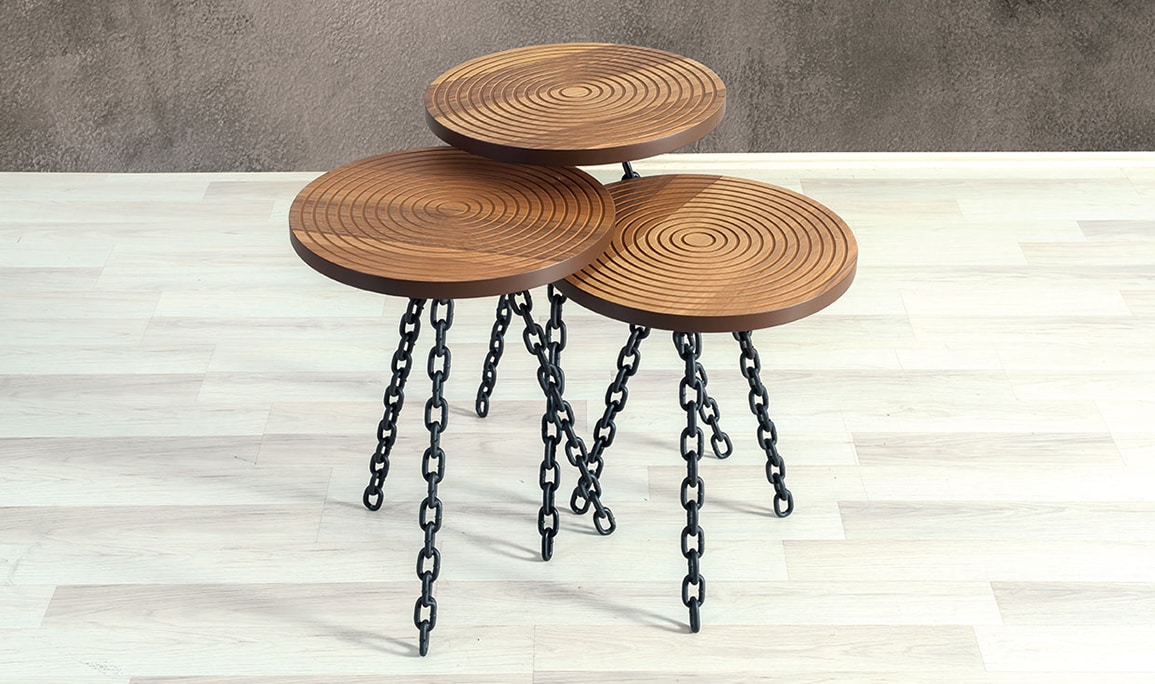 Medusa Home Mobilya - Zincir Walnut Zigon Sehpa