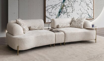 Medusa Home - Zyra Ara Sehpalı Üçlü Koltuk